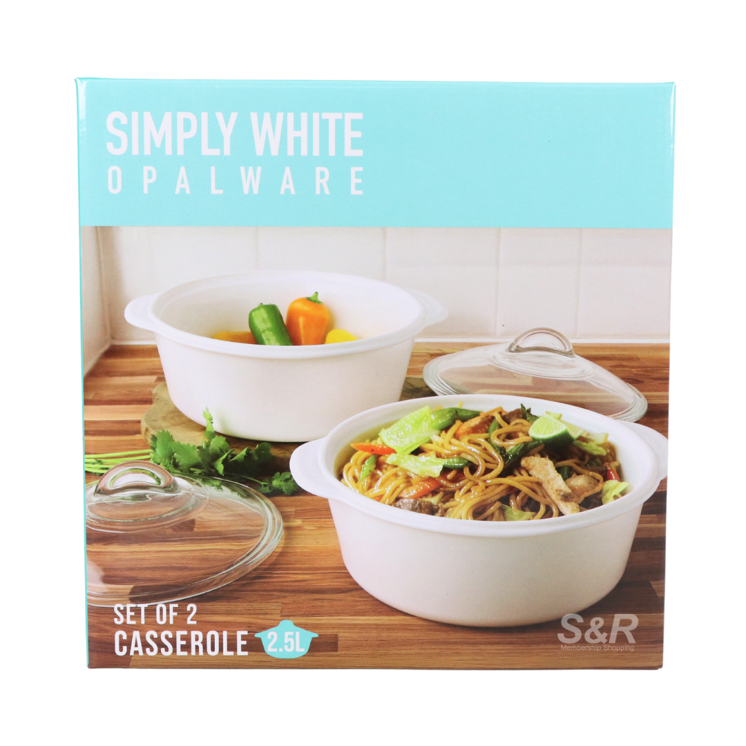 Simply White Set of 2 2.5L Casserole